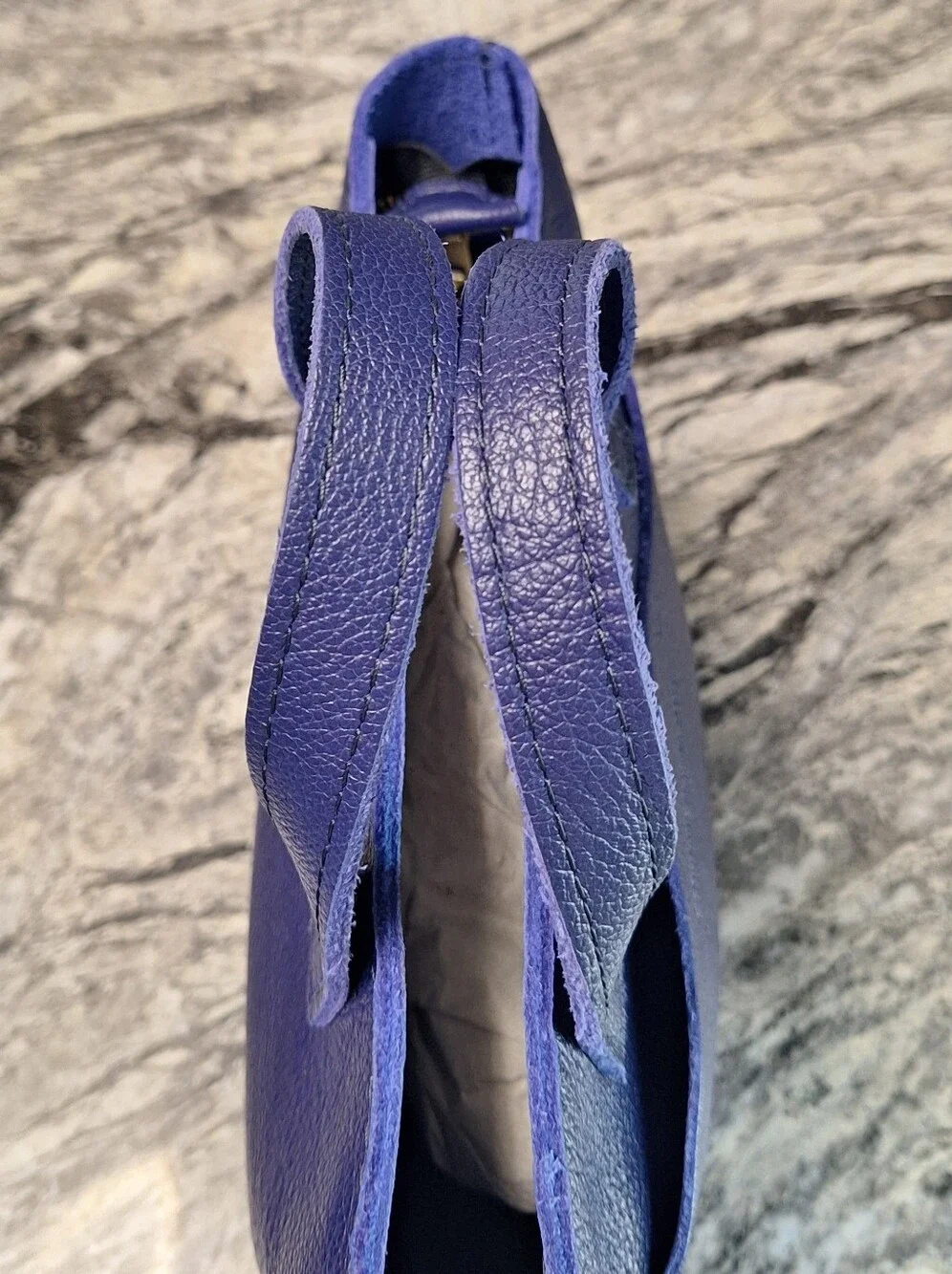 Portland Leather Mini Crossbody Tote, NWOT, COBALT